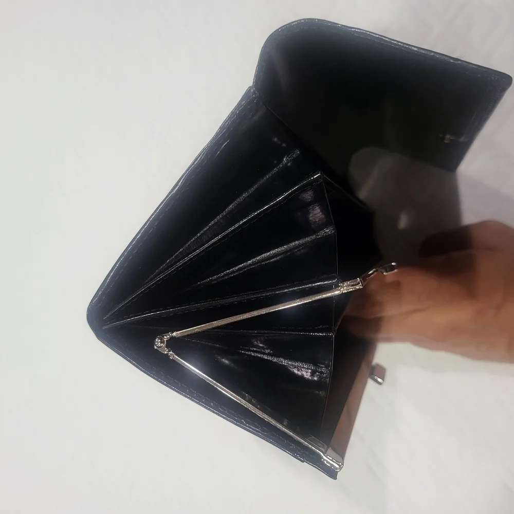 Yves Saint Laurent Black Smooth Leather Paris Long Wallet - Picture 8 of 11